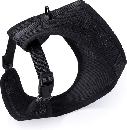 Mile High Life Step in Dog Harness for Small Dogs No Pull, Easy Get on Air Mesh Vest Harness, Adjustable Easy Closures Both Neck and Chest (Black, L Chest 21.6"-43.2")