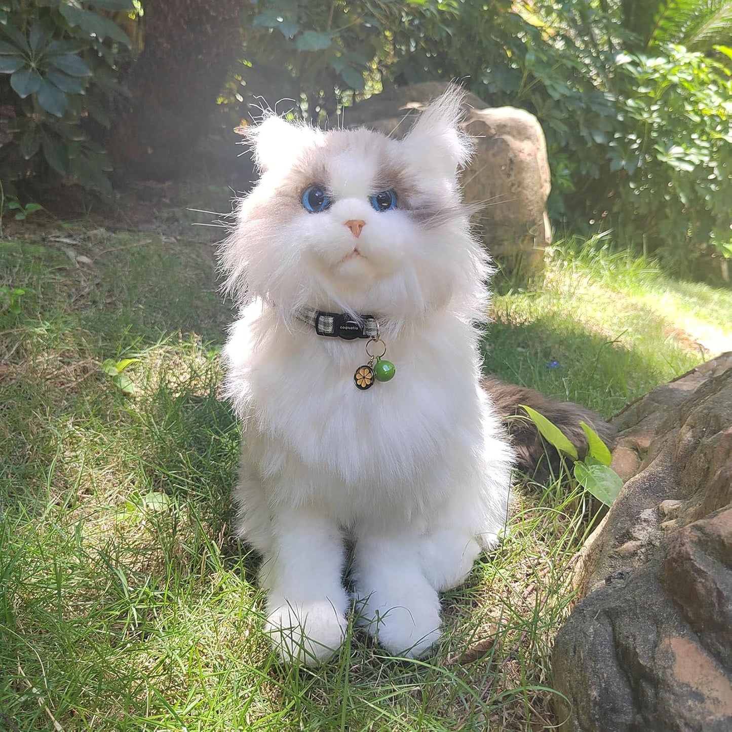 2 Pack Cotton Breakaway cat Collars with Bell,Safety Quick Release Pendant Cute Kitten Collar,Adjustable 20-30cm (Purple+Grass Green, 20-30cm)