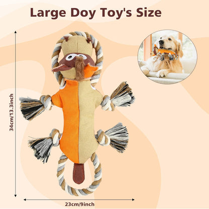 IOKHEIRA Dog Toys for Aggressive Chewers,Tough Indestructible Dog Toys,Squeaky Toys for Large Dogs, Chew Toys for Puppy Middle Big Pets-Donkey, Orange