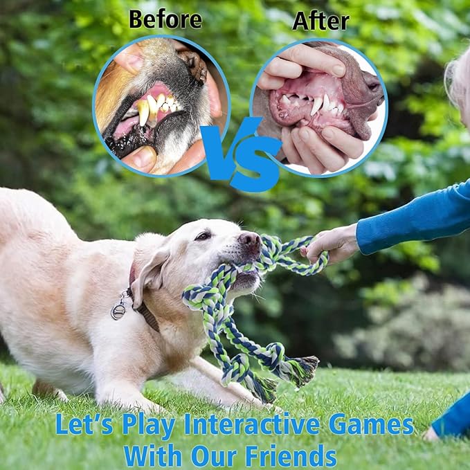 Rope Toy for Dogs，Large Dog Rope Toys for Aggressive Chewers, Heavy Duty Dog Toys for Large Medium Breed, Indestructible Tough Chew Toys Tug of War Dog Toy Cotton Rope for Teeth Cleaning