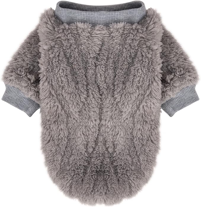 FabriCastle Dog Sweater, 3-Pack Dog Clothes, Ultra Soft and Warm Pet Jackets XXS XS for Small Dogs Boy & Cats, Winter Pet Apparel Costumes, Puppy Outfits (Blue,Grey,Doe, Small)