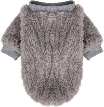 FabriCastle Dog Sweaters, 3-Pack Dog Clothes for Small Dogs Male & Cats, Ultra Soft and Warm Pet Coats XXS - XXL, Winter Pet Jackets, Doggy Apparel Costumes Outfits (Blue,Grey,Doe, X-Small)