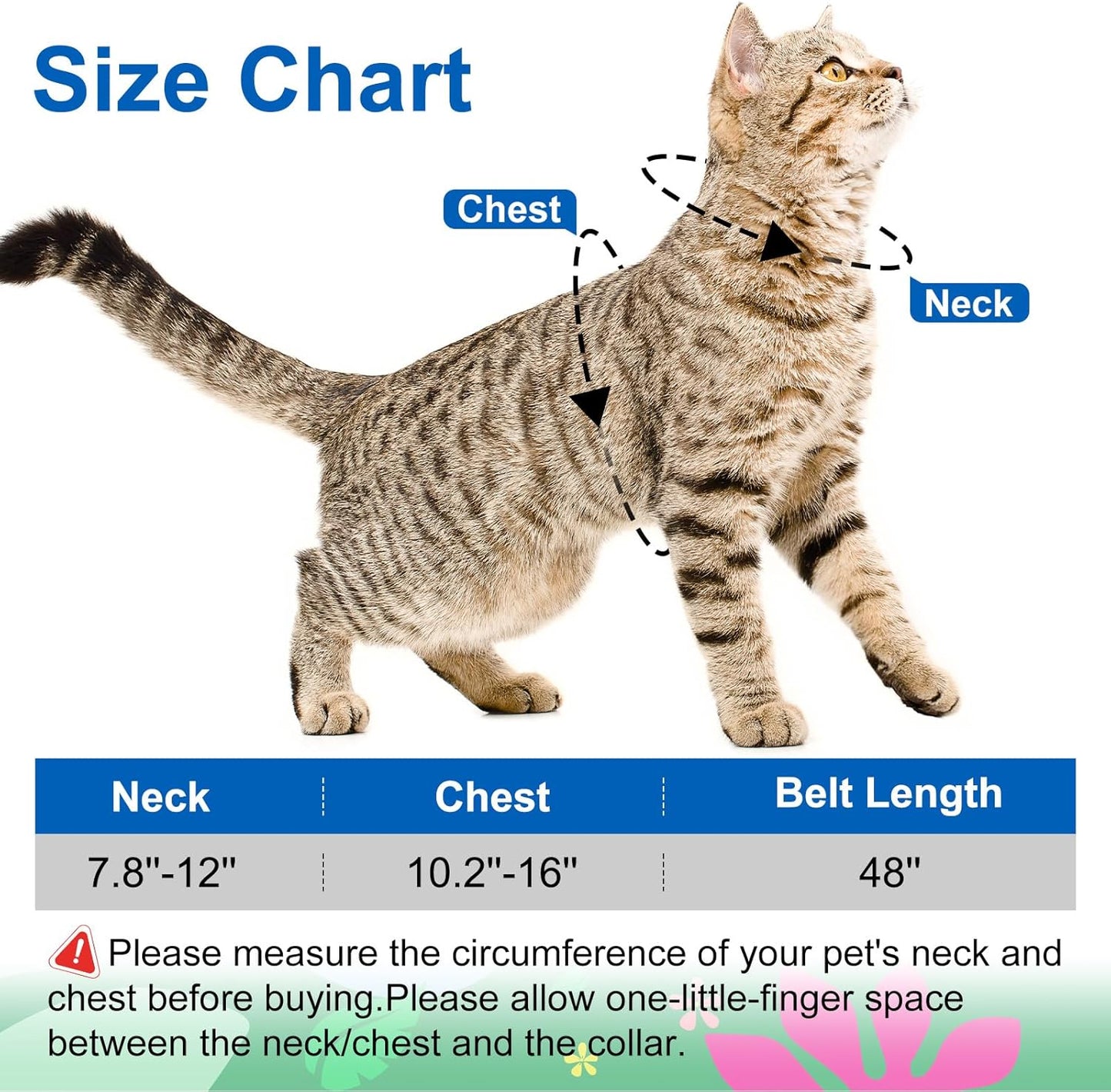 Cat Harness and Leash Set with Matching Collar – Escape Proof Harness for Cats, Adjustable & Lightweight, Tropical Hawaiian Leaf Print, Easy Wear for Outdoor Walking & Training