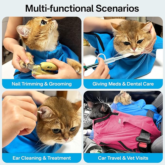 Cat Carrier Pouch, Soft Cat Bag Carrier for Bonding & Stress-Free Vet Visits, Cozy Cat Pouch Carriers to Comfort and Cuddle Your Kitty, for Medium & Small Cats, Pink