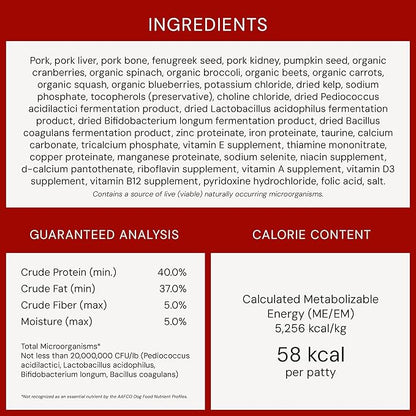 Stella & Chewy's Freeze-Dried Raw Dinner Patties - Purely Pork Recipe - High Protein Grain-Free Puppy & Dog Food - Perfect For Picky Eaters - 14 oz