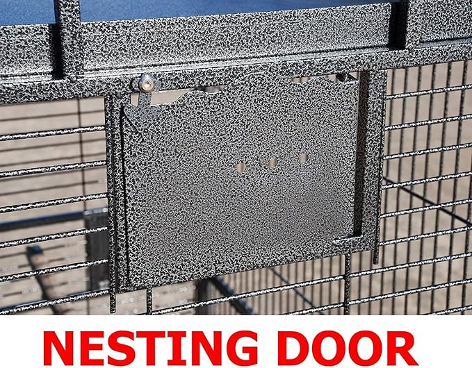 XXX-Large 36"x28"x68"H Double Ladders Open Play Top Wrought Iron Bird Parrot Parttot Finch Macaw Cockatoo Cage, Include Seed Guard and Toy Hook