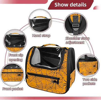 Spider Web 4 Pet Travel Carrier Soft Sided Portable Bag for Cats, Small Dogs, Kittens or Puppies