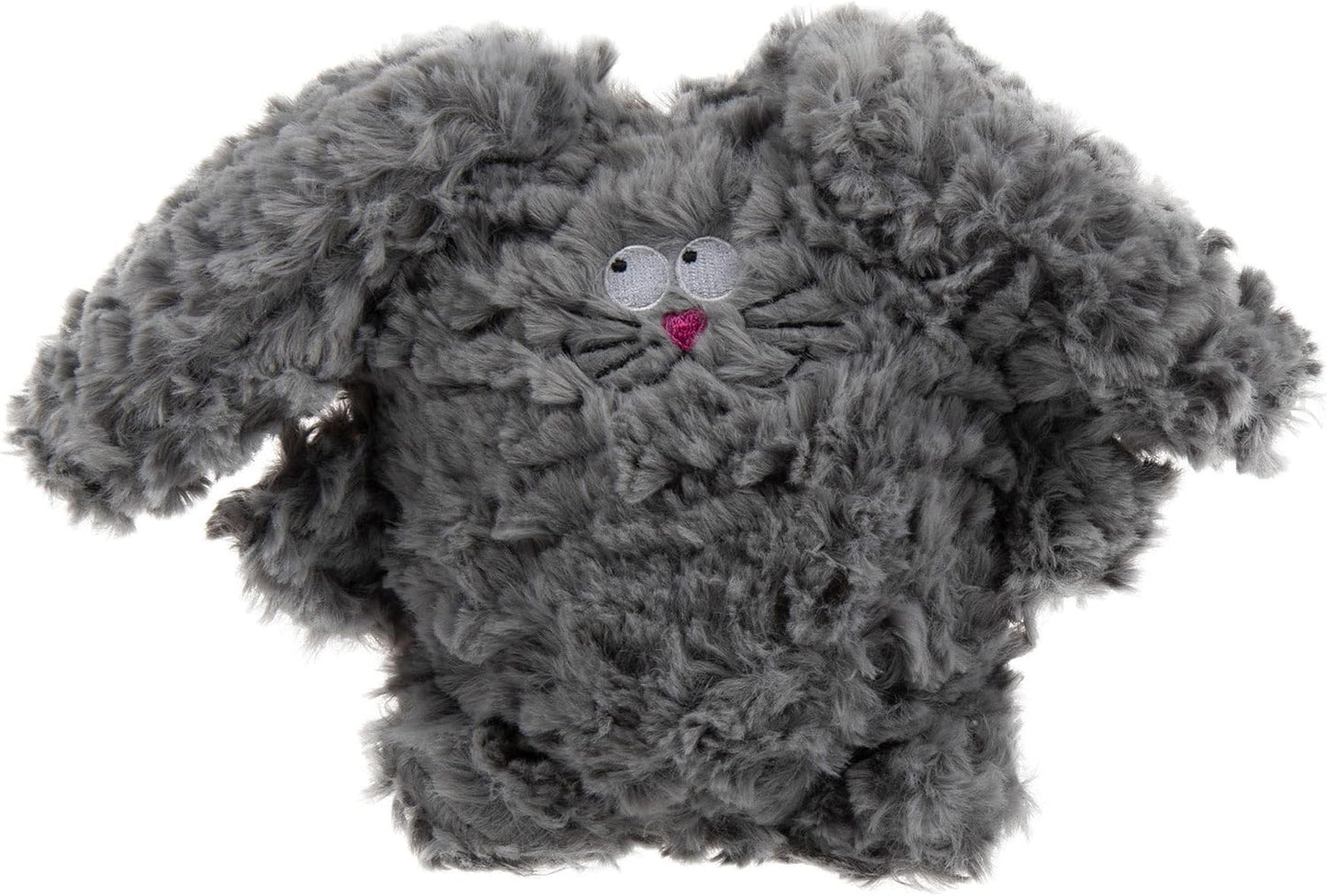 goDog PlayClean Rabbit Squeaky Plush Dog Toy with Odor-Eliminating Essential Oils, Chew Guard Technology - Gray, Large