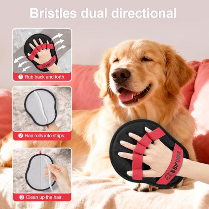 Pet Hair Removal Glove - Magic Brush Electrostatic Mitt for Dogs & Cats, Reusable Grooming Gloves - Dog Hair Remover Tool with 5-Finger Design for Couch, Carpet, Furniture, Laundry & Clothing