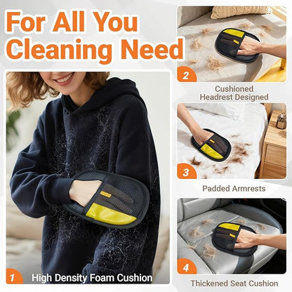 Pet Hair Removal Glove,Slicker Brush for Cats & Dogs,Grooming Gloves Brush Tool Reusable Pet Hair Remover for Laundry,Couch,Furniture,Carpet,Car Seat