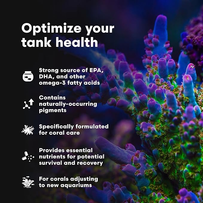 Brightwell Aquatics - Restor Liquid Coral Tissue Supplement - Fish Tank Reef Nutrition for Live Coral Growth Acceleration, Colour Vibrancy, & Restoration Additive - Saltwater Reef Supplies, 67.6 fl oz