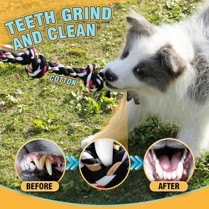 Dog Rope Toys with 18 pcs for Teething, Entertainment & Interaction, Dog Chew Toys, Training Tug Balls and Squeaky Toys for Medium&Small Puppies.