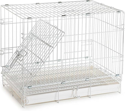 Metal Foldable Bird Parrot Travel Vet Carrier Cage with Wooden Perch and Stainless Steel Dishes Prevent Beaks Out