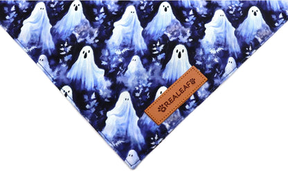 Realeaf Halloween Dog Bandanas 2 Pack, Pumpkins and Ghosts Pet Scarf for Boy and Girl, Premium Durable Fabric, Holiday Bandana for Small and Medium Dogs Pets (Small)