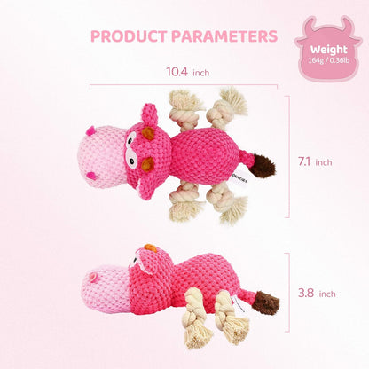 IOKHEIRA Indestructible Dog Squeaky Toys for Large Aggressive Chewers, Stuffed Animals with Cotton Material and Crinkle Paper, Durable Chewing Toys