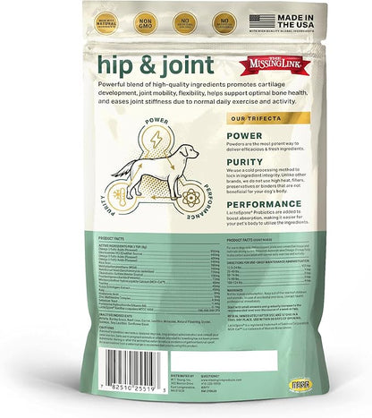 The Missing Link Hip & Joint 1 lb Powder Supplement + Honest to Goodness Blueberry Carrot Golden Years 8oz Dog Treats