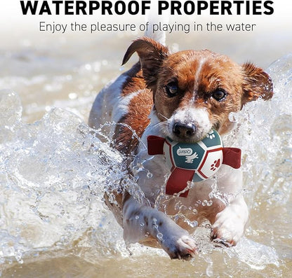 QDAN Small Dog Toys, Puppy Balls, Dog Balls with Straps for Small Breed, Soccer Ball for Dogs, Puppy Toys, Dog Birthday Gift (Blue Red, 3.5 inch)