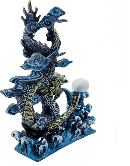 Bearded Dragon Tank Accessories, Fish Tank Decoration, Resin Accessories, for Betta Fish & Shrimp,Improvement Your Fish Tank Overall Aesthetic Dragons Decoration (Dragons 7.5"x7.1"x2.5")