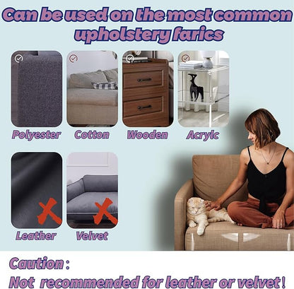 Anti-Cat Scratch Furniture Protector-12-Pack –Single-Sided, Heavy-Duty Self-Adhesive Tape, No-Residue for Couch, Doors & Walls - NO PINS