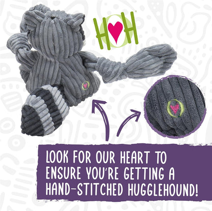 HuggleHounds Knottie Plush Dog Toy - Dog Stuffed Animal Toy for Small, Medium & Large Sized Dogs, Durable Plush to Keep Them Busy - Tartan Tidings Fox, Small