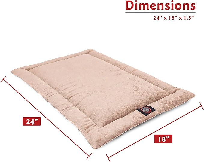 Majestic Pet Dog Crate Mat - Machine Washable Soft Plush Pet Bed Pad for Crates & Kennels USA Crafted 24"x18" Villa Pearl