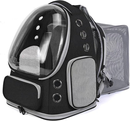 Cat Backpack Carrier for Large Cats, Expandable Cat Bubble Backpack, Dog Carriers for Small Medium Dogs, Airline Approved Pet Carrier for Travel Hiking Outdoor(Black)