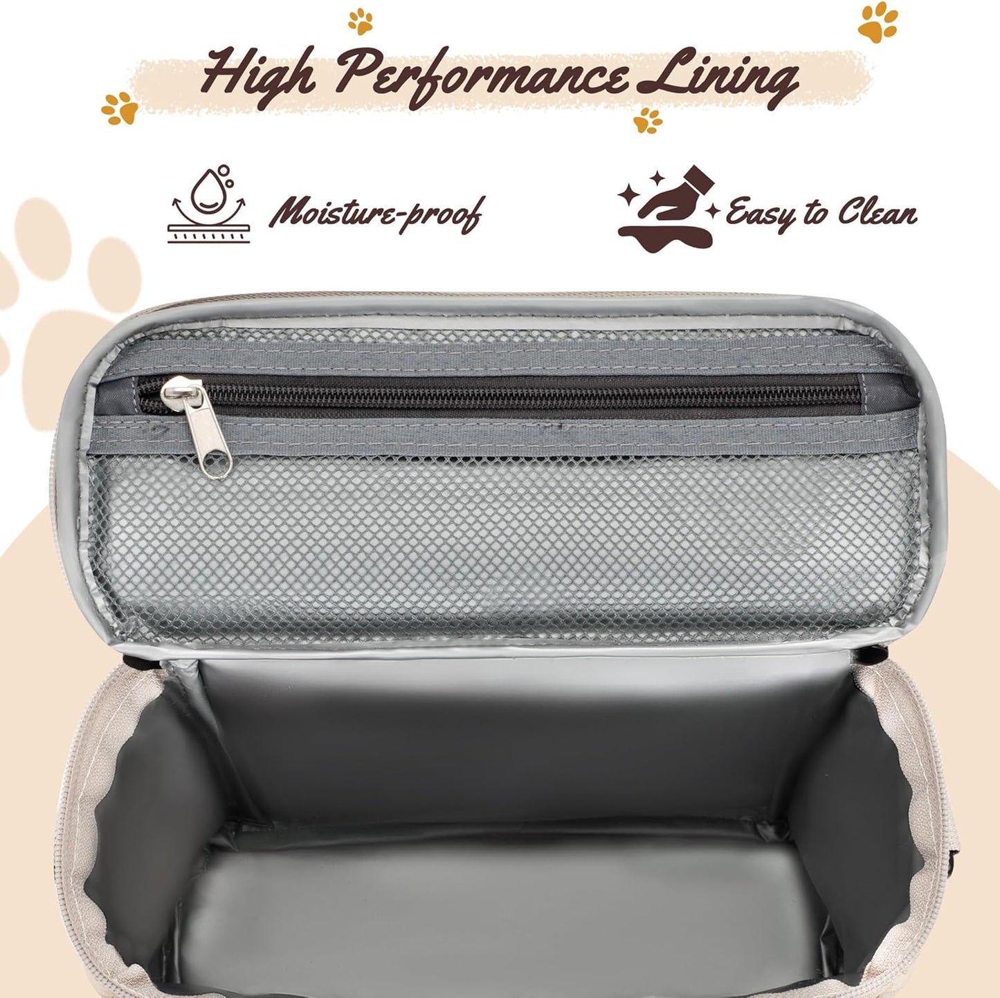 Modoker All-in-One Dog Travel Bag Airline Approved Pet Cat Tote Organizer for Weekend Trips, 2 Bowls, 2 Food Containers & Feeding Mat