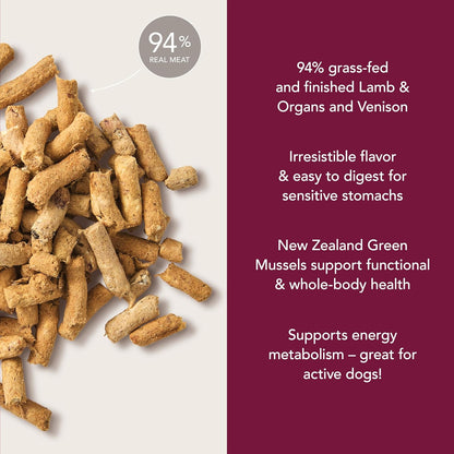 K9 Natural Lamb and Venison Freeze Dried Dog Food, High-Meat and Natural Complete Meal or Meal Toppers for Dogs, Grass-Fed Lamb and Venison from New Zealand, Grain-Free, GMO-Free, 17.6 Ounces