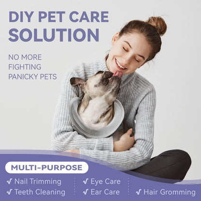 Dog Grooming Hammock Harness for Dogs & Cats with Pet Nail Clipper Trimmer - Cat Hanger Sling for Trimming Clipping Nails- Dog Hammock Restraint Bag for Small Medium Large pet （ Grey S ）