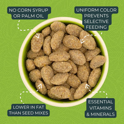 ZuPreem Natural Bird Pellets, Daily Bird Food for Parrot, Conure, Caique, African Grey, Eclectus, Small Cockatoo, Core Nutrition for Medium Large Birds, Added Vitamins, Parrot Food (M/L, 20 lb)