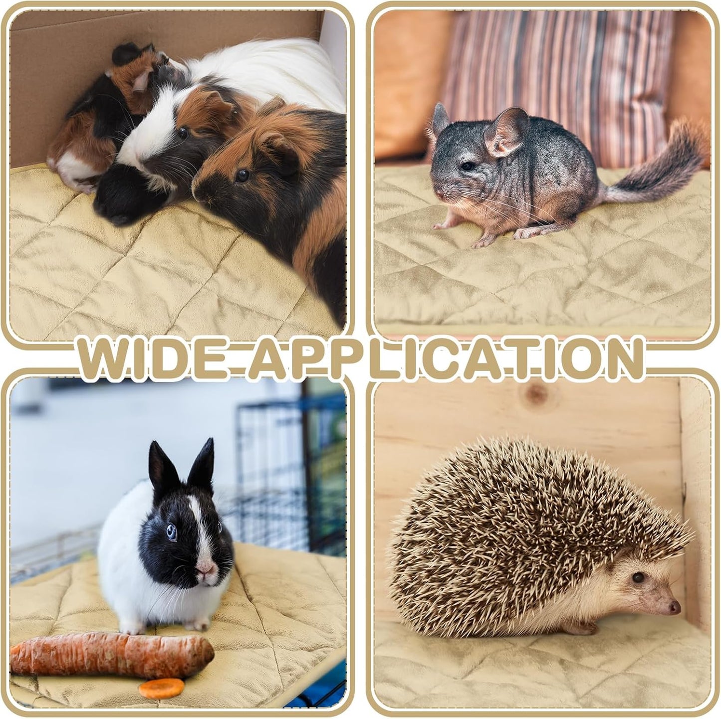 4 Pack Self Heating Cat Pad Self Warming Dog Mat Reflects Body Heat Extra Warm Thermal Pet Pad Washable Dog Cat Bed Crate Bed Mat Blanket(Beige,16 x 20 Inch)