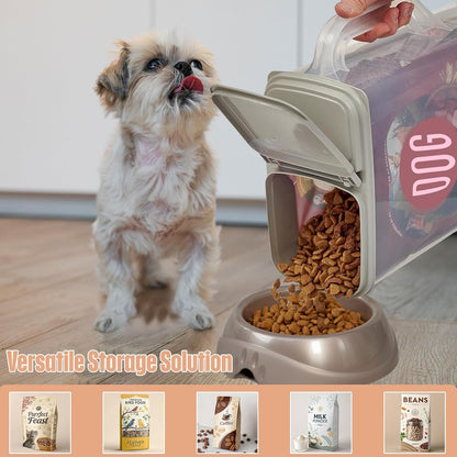 Buddeez Pet Food Storage Container - 8 Quart Capacity Bird Seed Container & Dog Food Storage, with Durable EZ Grip Handle and EZ Flip Lid with Pour Spout