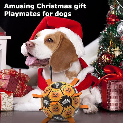 QDAN Halloween Dog Toys, Soccer Balls, Interactive Pet Toys, Puppy Dogs Birthday Gifts, Durable Dog Balls for Small Medium Dogs（6 Inch）
