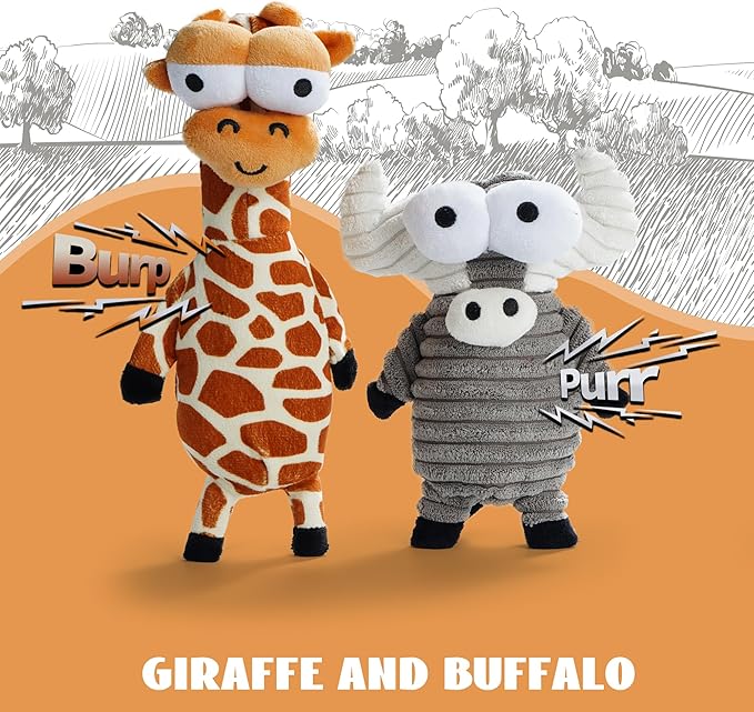 Nocciola 5-Pack Squeaky Dog Toys, Durable Stuffed Critter Zoo Dog Toys with Unique Squeak Sounds to Keep Dogs Busy, Puppy Toys for Small, Medium, and Large Dogs