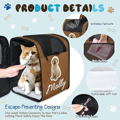 Cat Backpack Carrier-Customizable, Breathable Pet Carrier Backpack for Outdoor Travel/Vet Visits/Daily Use, Adjustable & Secure Design for Small Dogs and Cats Style6