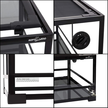 REPTI Zoo 67 Gallon Reptile Glass Terrarium, Double Hinge Door Reptile Tank, Side/TOP Screens Ventilation Reptile Terrarium Reptile Enclosure, 36" x 18" x 24" Gecko Tank (Knock-Down) (RK0120N)