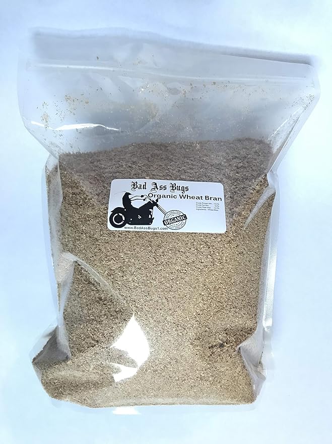 BadAssBugs™ 2lb Premium Wheat Bran Mealworm Superworm Bedding | Organic Food 100% Natural Protein Source for Insects