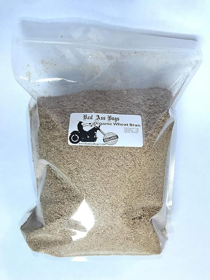 BadAssBugs™ 2lb Premium Wheat Bran Mealworm Superworm Bedding | Organic Food 100% Natural Protein Source for Insects