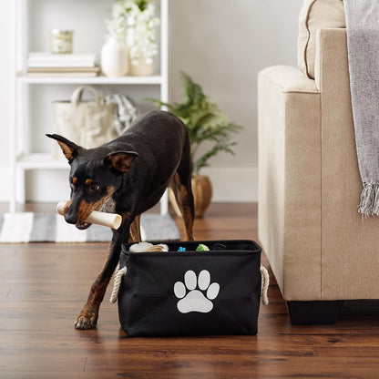 Bone Dry Pet Storage Collection Collapsible Bin, Black, Small Rectangle