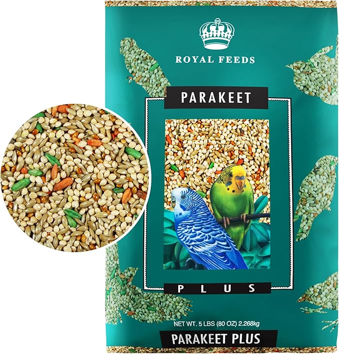 LEACH GRAIN & MILLING CO. Parakeet Food Plus, 5lbs Premium Parakeet Bird Food, Nutrient-Rich Blend, No Waste Bird Seed for Outside Feeders, Birdseed with Vitamins & Minerals, Supports Energy & Growth