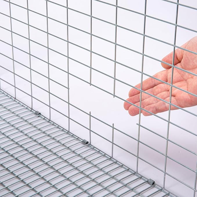 Metal Small Animal Feeder with Lid, Heavy Duty Rabbit Feeder, Large Capacity Rabbit Food Dispenser, Great for Rabbit, Guinea Pigs, Chinchillas and Other Small Animals.(7.4 inch, Purple)