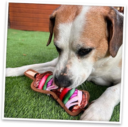 Doggijuana Tuffer Chewer Mini Plush Dog Toy | Funny Dog Toy Plush with Juananip Catnip for Dogs | Calming Aid for Dogs | Interactive Squeaky Chew Toy for Play (Kebab)