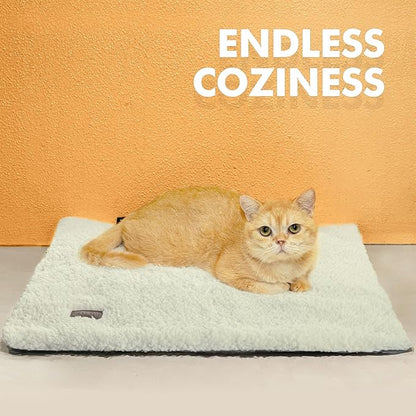 Self Warming Cat Bed Self Heating Cat Dog Mat 24 x 18 inch Extra Warm Thermal Pet Pad for Indoor Outdoor Pets with Removable Cover Non-Slip Bottom Washable Non Electric