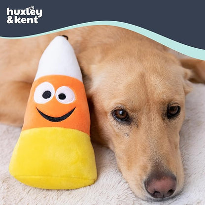 Huxley & Kent Halloween Funny Dog Toy w/Squeaker – Power Plush Squeaky Dog Toys for Small, Medium & Large Dogs – Soft Stuffed Animal for Indoor Play & Fetch - Kookie Korn, One Size