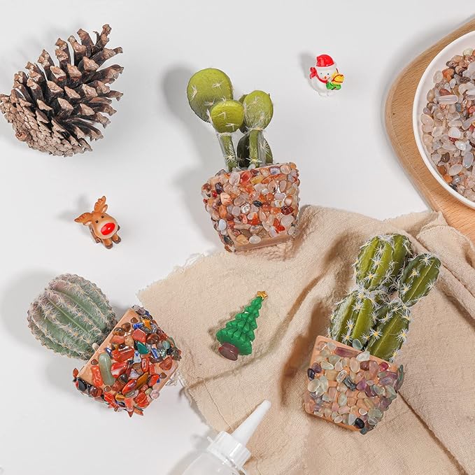 T4U Crystal Chips Stone Crushed Quartz Glass 1LB - Carnelian Tumbled Gravel Small Decorative Pebbles Bulk, Mini Polished Rocks Pieces for Crafts, Vases Filler, Succulent Plants, Aquarium Gravel Rocks