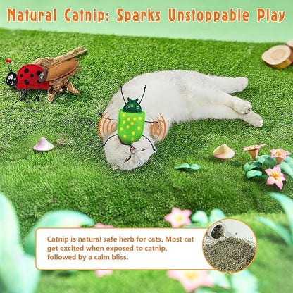 3 Pack Realistic Bug Catnip Cat Toys,Bell Sould Kitten Bite Interactive Kicker Toys for Cat's Natural Hunting