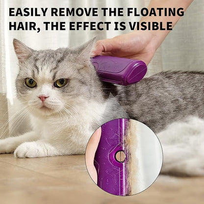 Cat & Dog Deshedding Brush – Purple Grooming Tool for Cats & Dogs, Gentle Fur Remover Comb, Comfortable Anti-Slip Handle, Easy to Clean