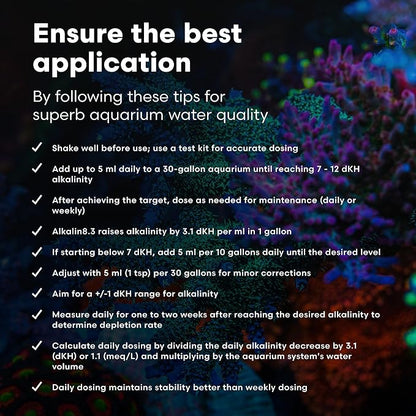 Brightwell Aquatics - Alkalin8.3 Concentrated KH Buffer Supplement - for All Marine Fish and Reef Aquaria - Aquarium Water Treatments, 33.8 fl oz