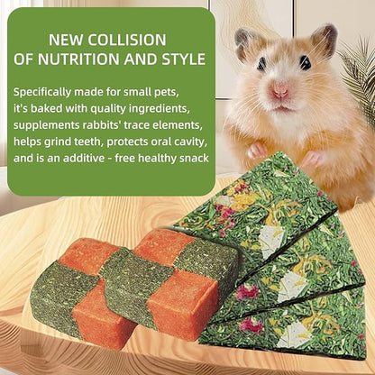 50-60pcs Bunny Chew Toys for Rabbits Teeth, Natural Rabbit Toys Apple Wood Sticks, Carrot, Timothy Grass Treats for Small Pets, Hamster, Chinchilla, Guinea Pig (50-60Pcs Rabbit Treats)