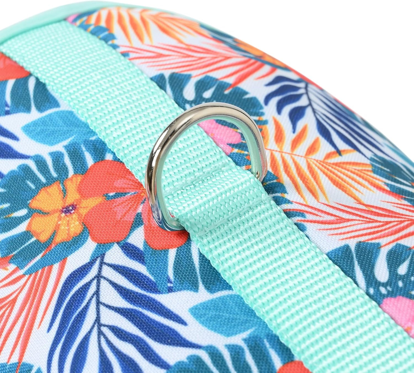 Mile High Life Dog Harness, Air Mesh Floral Vest Harness for 20 lbs Small Dogs & Cats, Easy Get on Adjustable Easy Closures Both Neck and Chest(Green Flower, M Chest 18"-20")